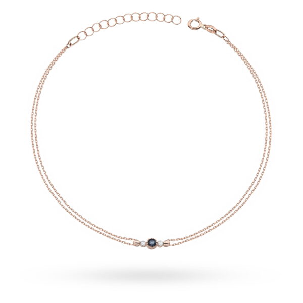 Bransoletka Szafir 0,15ct różowe złoto