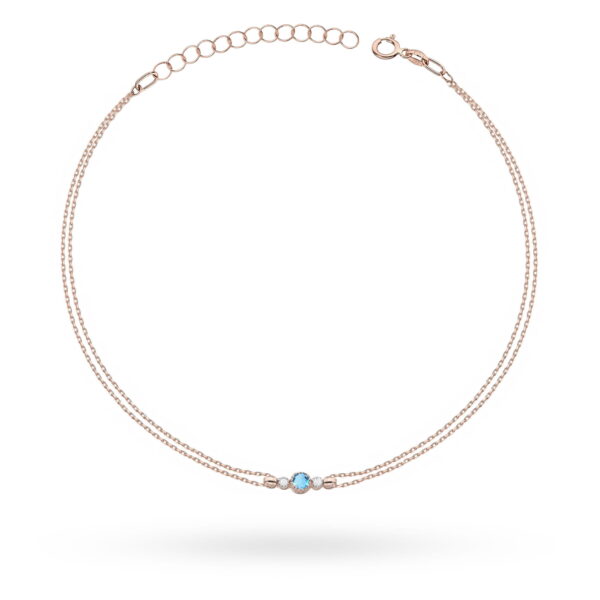 Bransoletka B005 Topaz Swiss 0,15ct różowe złoto
