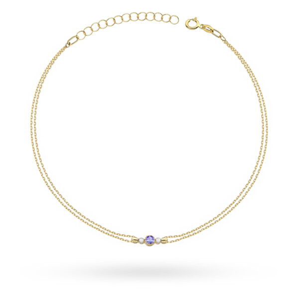 Bransoletka Tanzanit 0,15ct żółte złoto