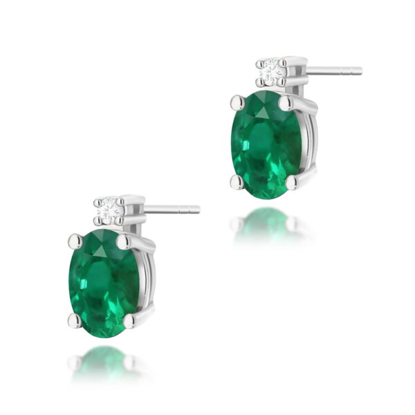 Kolczyki Szmaragd 2 x 0,40ct białe złoto