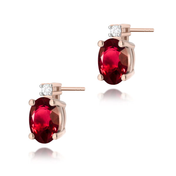 Kolczyki Rubin 2 x 0,60ct różowe złoto