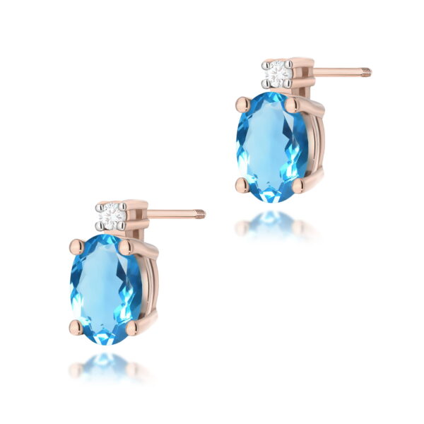 Kolczyki Topaz Swiss 2 x 0,50ct różowe złoto sztyft zakręcany