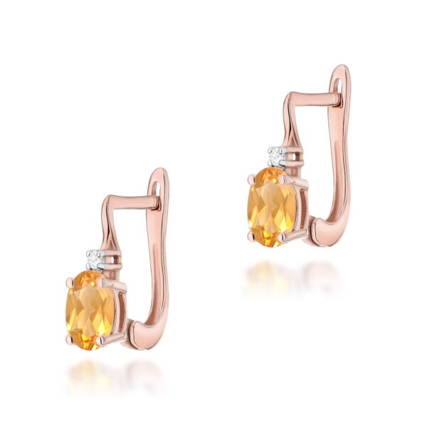 Kolczyki Cytryn 2 x 0,60ct różowe złoto