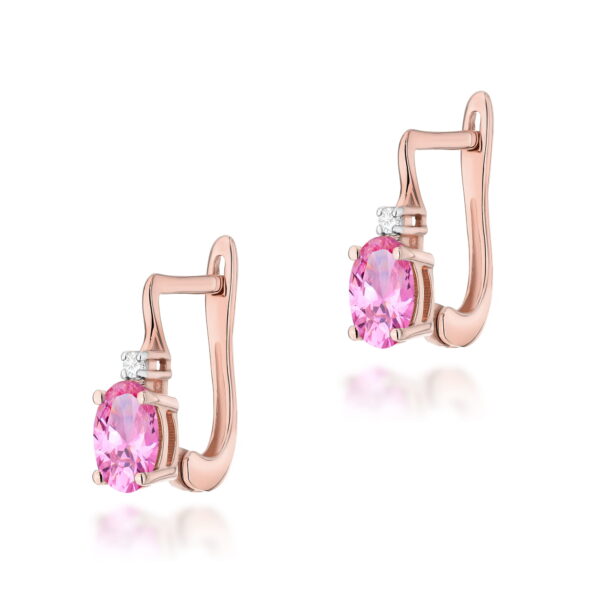 Kolczyki Różowy Topaz 2 x 0,50ct różowe złoto