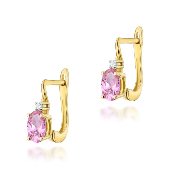 Kolczyki Szafir Różowy 2 x 0,45ct żółte złoto