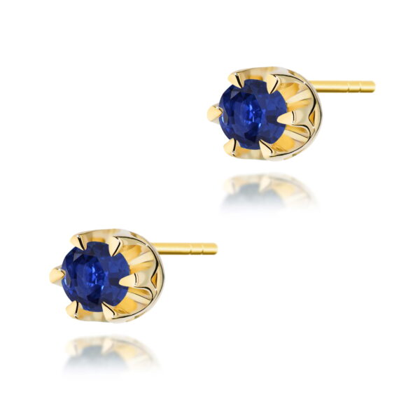 Kolczyki Szafir 2 x 0,15ct żółte złoto