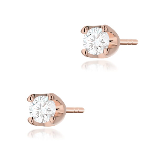 Kolczyki Diament 2 x 0,10ct różowe złoto