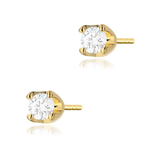 Kolczyki Diament 2 x 0,10ct żółte złoto