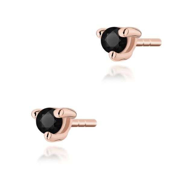 Kolczyki Czarny Diament 2 x 0,04ct różowe złoto