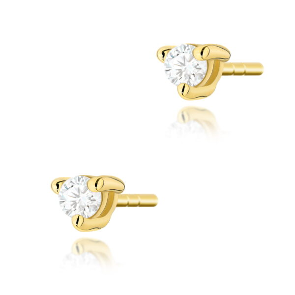 Kolczyki Diament 2 x 0,04ct żółte złoto