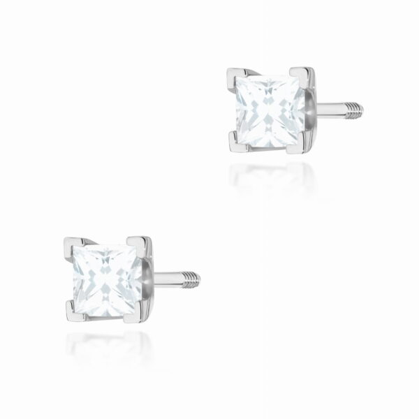 Kolczyki Diament 2 x 0,15ct białe złoto sztyft zakręcany
