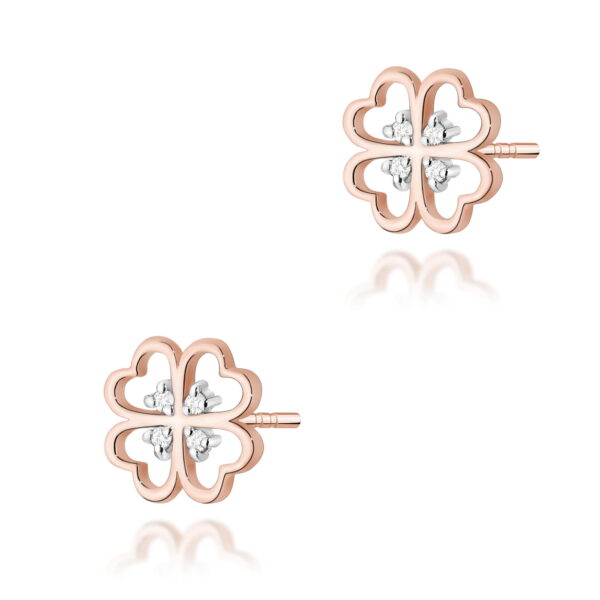 Kolczyki z diamentami różowe złoto