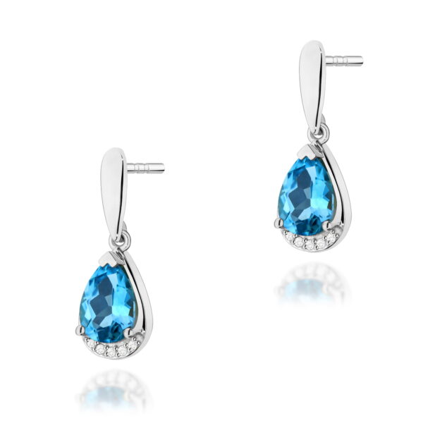 Kolczyki Topaz Swiss 2 x 1,40ct białe złoto