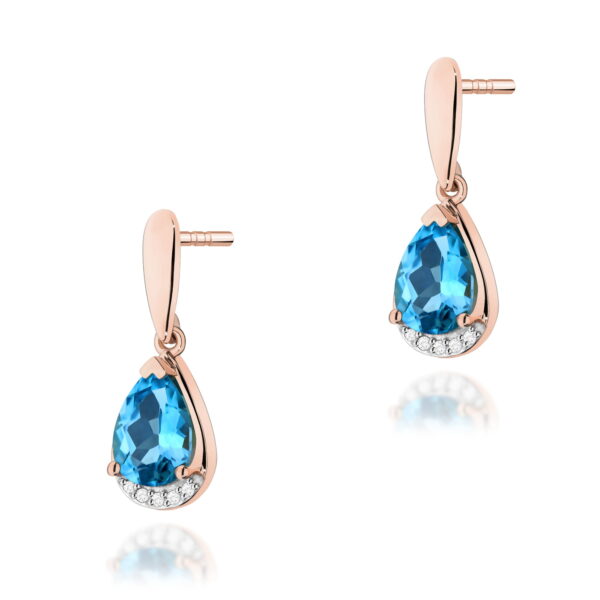 Kolczyki Topaz Swiss 2 x 1,40ct różowe złoto