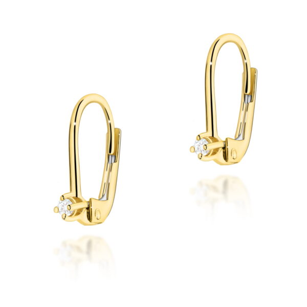 Kolczyki Diament 2 x 0,03ct żółte złoto