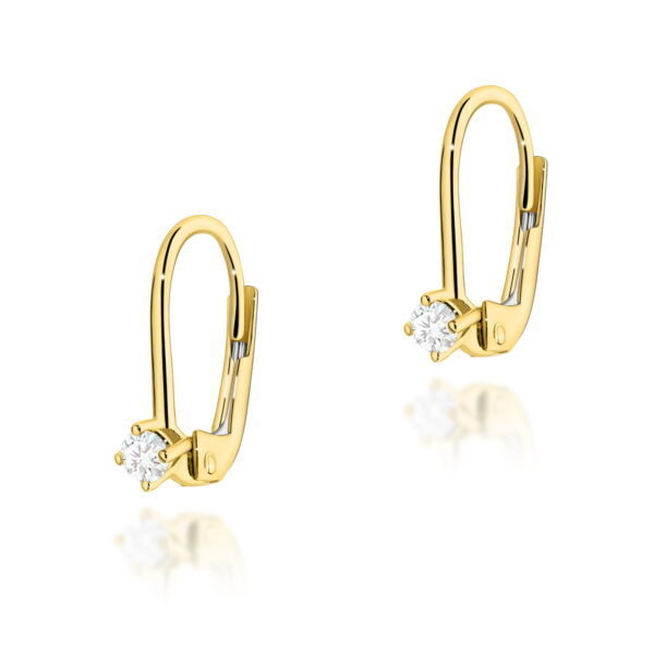 Kolczyki Diament 2 x 0,10ct żółte złoto