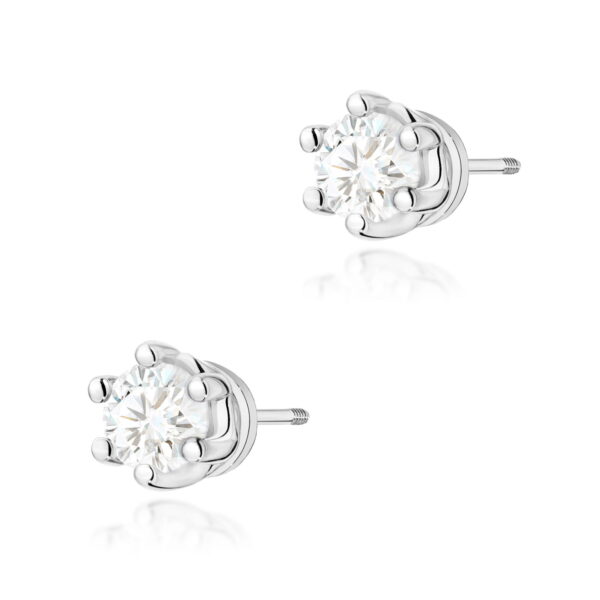 Kolczyki Diament Laboratoryjny 2 x 0,15ct białe złoto sztyft zakręcany