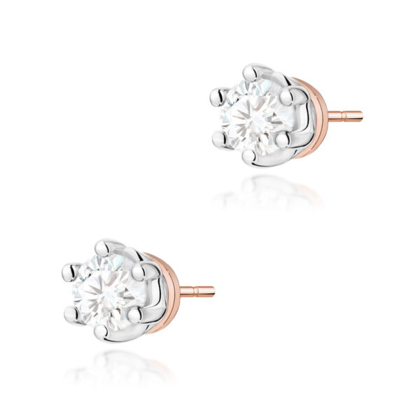 Kolczyki Diament Laboratoryjny 2 x 0,15ct różowe złoto