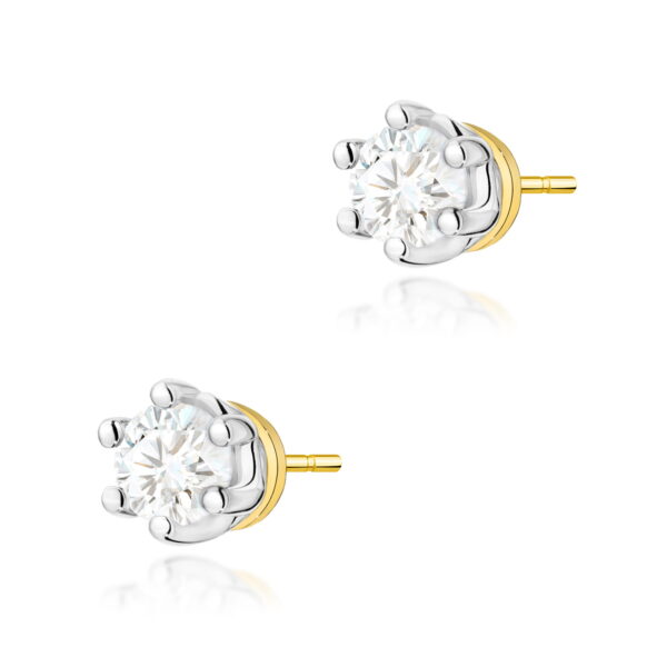 Kolczyki Diament 2 x 0,15ct żółte złoto