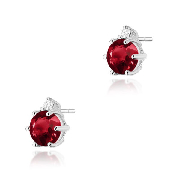 Kolczyki Granat 2 x 0,60ct białe złoto