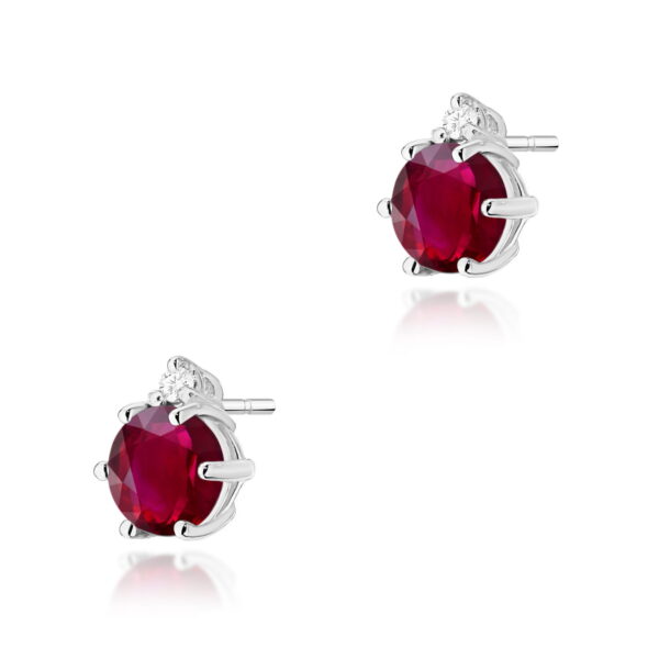Kolczyki Rubin 2 x 0,60ct białe złoto