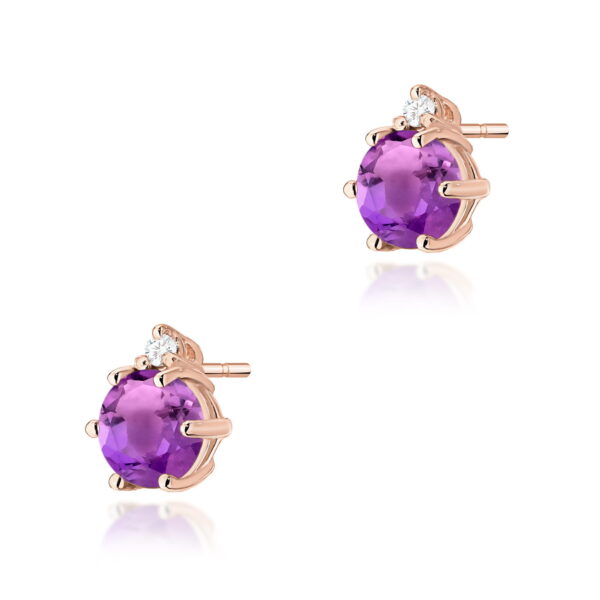 Kolczyki Ametyst 2 x 0,50ct różowe złoto