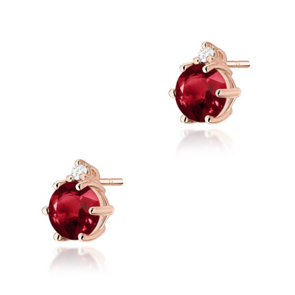 Kolczyki Granat 2 x 0,60ct różowe złoto