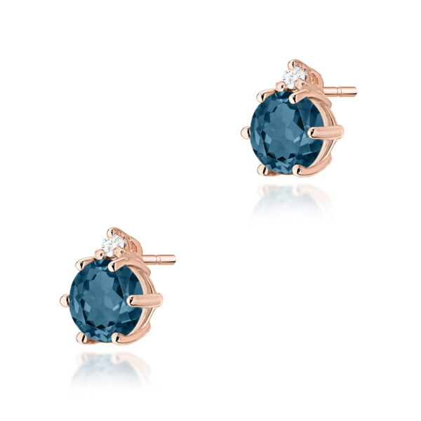 Kolczyki Topaz London Blue 2 x 0,50ct różowe złoto