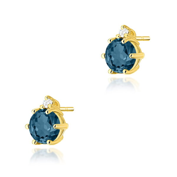 Kolczyki Topaz London Blue 2 x 0,50ct żółte złoto