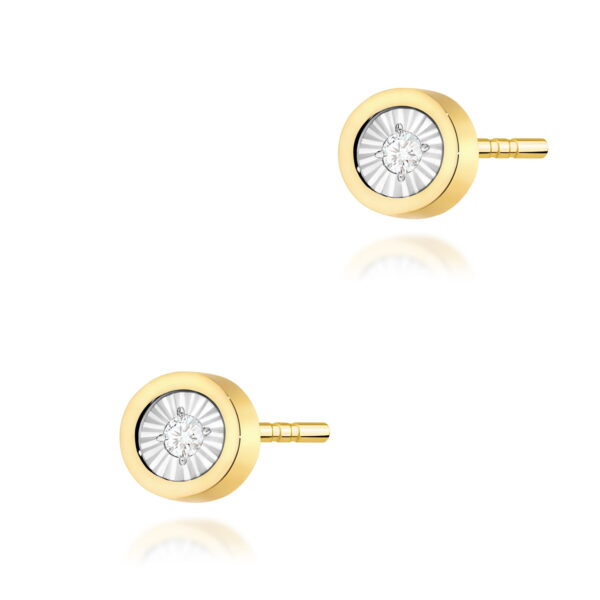 Kolczyki Diament 2 x 0,08ct żółte złoto