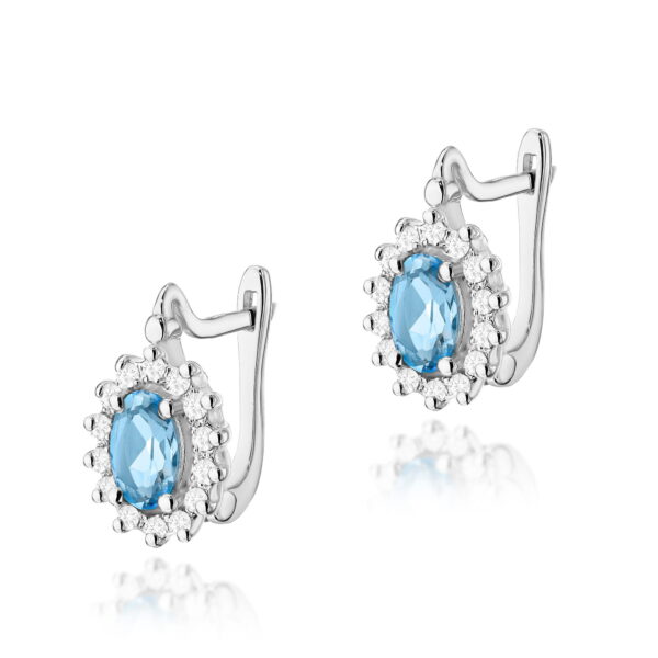 Kolczyki Topaz Swiss 2 x 0,50ct białe złoto