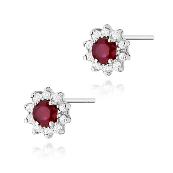 Kolczyki Rubin 2 x 0,15ct białe złoto