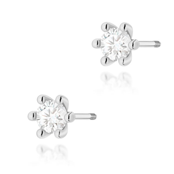 Kolczyki Diament 2 x 0,30ct białe złoto sztyft zakręcany