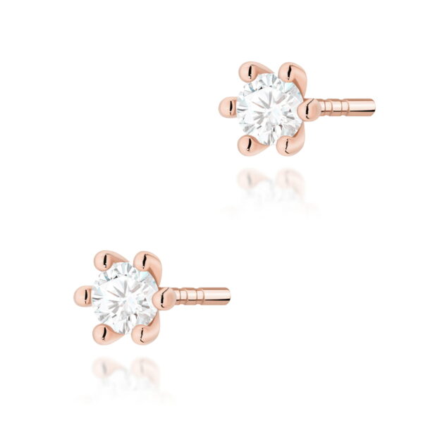 Kolczyki Diament 2 x 0,10ct różowe złoto