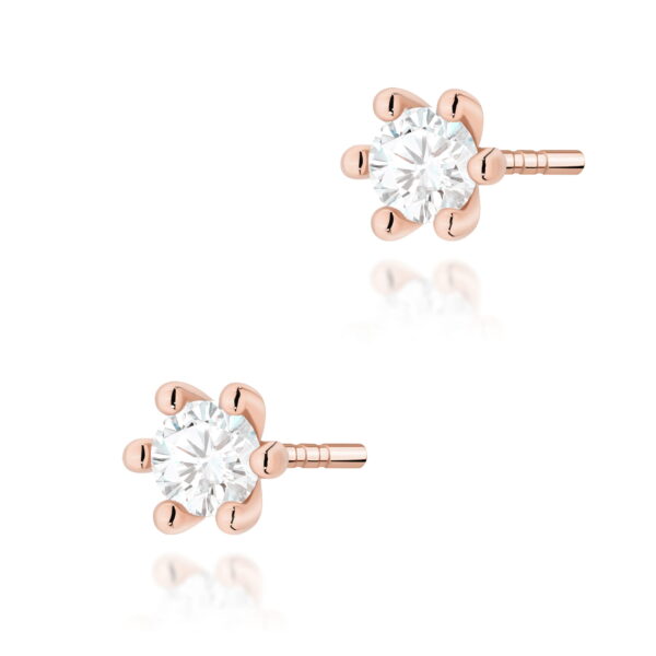 Kolczyki Diament 2 x 0,15ct różowe złoto