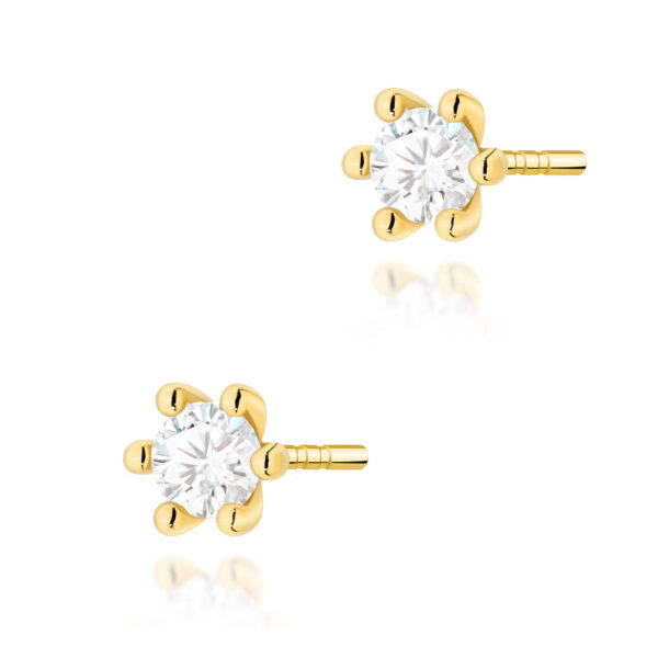Kolczyki Diament Laboratoryjny 2 x 0,15ct żółte złoto