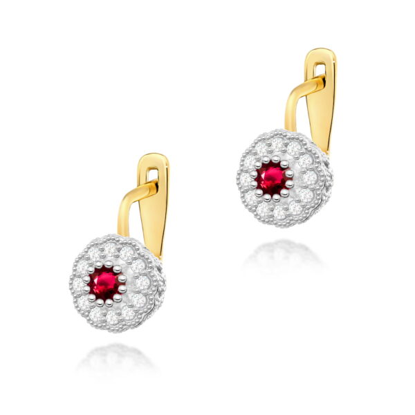 Kolczyki Rubin 2 x 0.30ct żółte złoto
