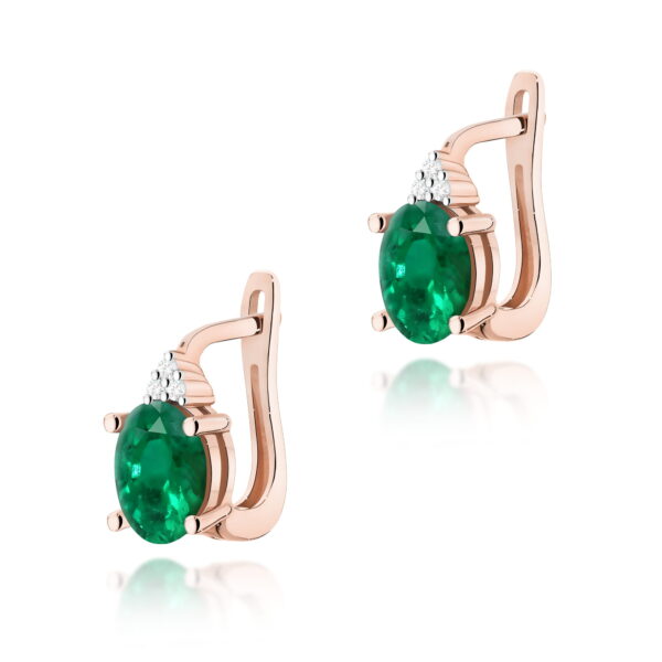 Kolczyki Szmaragd 2 x 0,80ct różowe złoto