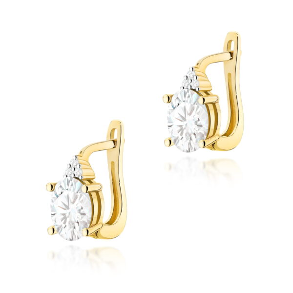 Kolczyki Diament Laboratoryjny 2 x 0,70ct żółte złoto