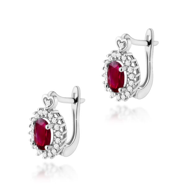 Kolczyki Rubin 2 x 0,60ct białe złoto