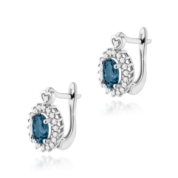 Kolczyki Topaz London Blue 2 x 0,50ct białe złoto