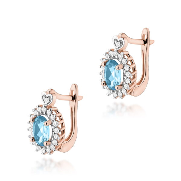 Kolczyki Topaz Swiss 2 x 0,50ct różowe złoto