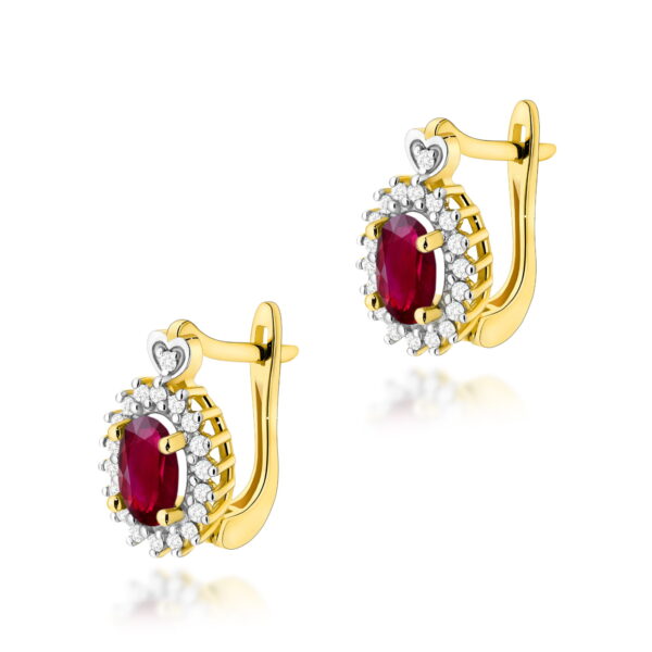 Kolczyki Rubin 2 x 0,60ct żółte złoto