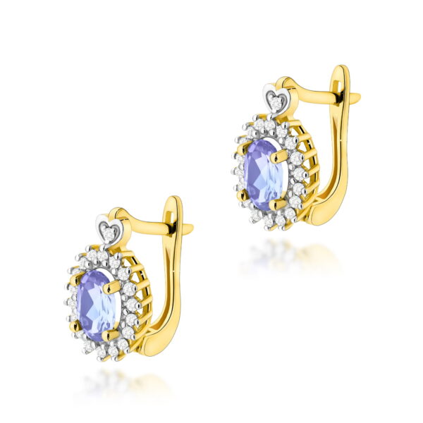 Kolczyki Tanzanit 2 x 0,40ct żółte złoto