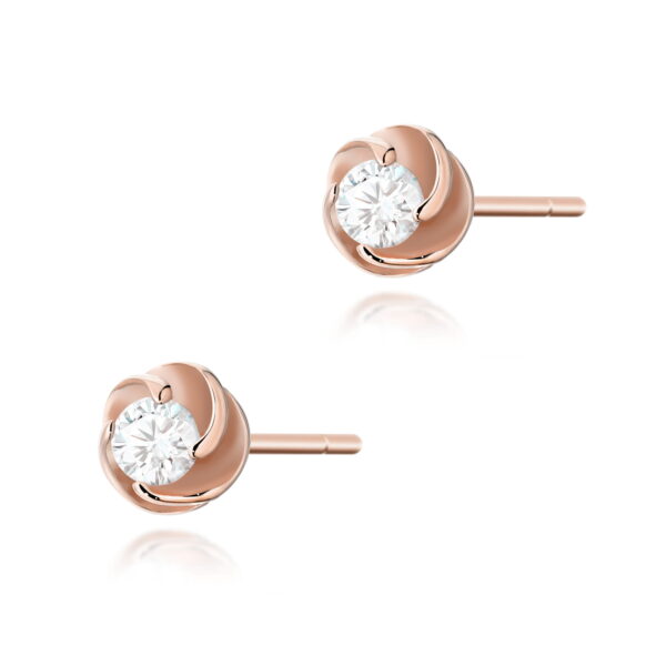 Kolczyki Diament 2 x 0,08ct różowe złoto