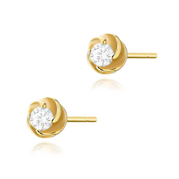 Kolczyki Diament 2 x 0,08ct żółte złoto