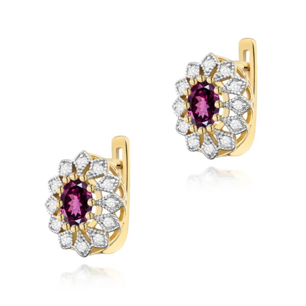 Kolczyki Rodolit 2 x 0,50ct żółte złoto