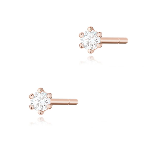 Kolczyki Diament 2 x 0,04ct różowe złoto
