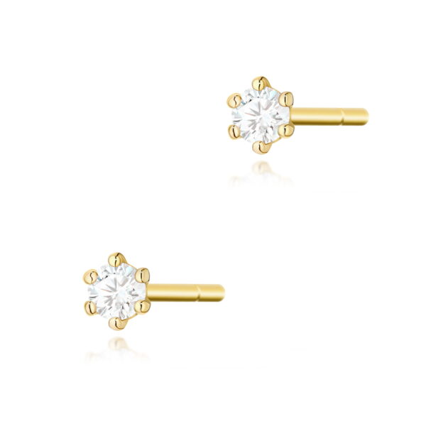 Kolczyki Diament 2 x 0,05ct żółte złoto