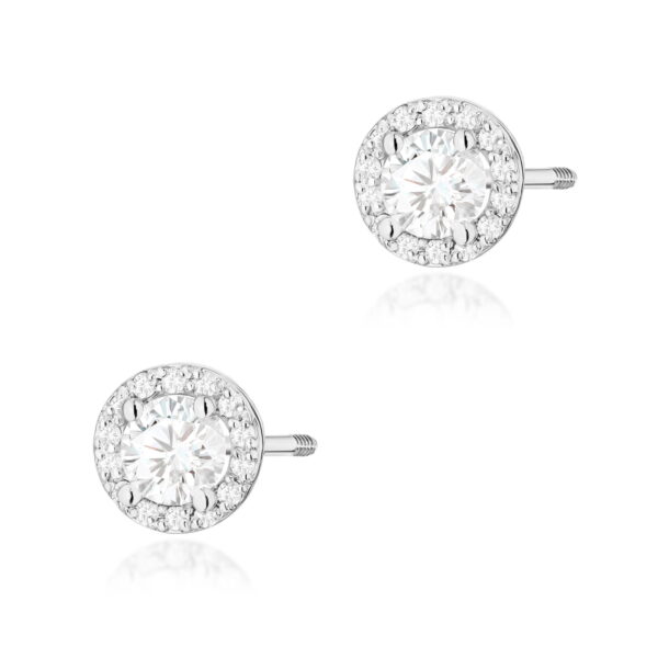 Kolczyki Diament Laboratoryjny 2 x 0,50ct białe złoto sztyft zakręcany